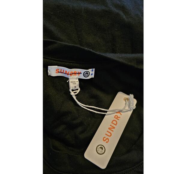 New Anthropologie Sundry West Coast Knotted Slip Midi Dress $183 MEDIUM Black - Picture 5 of 6